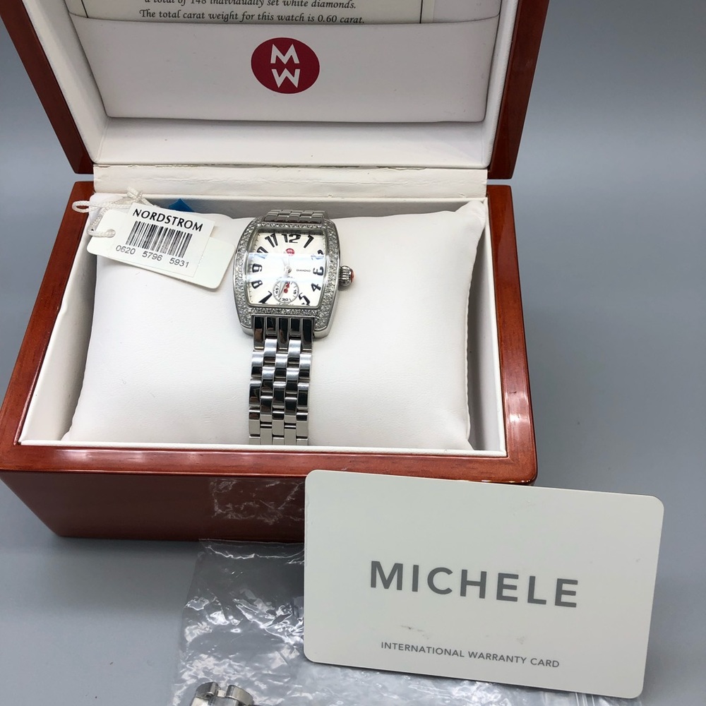 Michele Urban Mini Diamond stainless steel watch